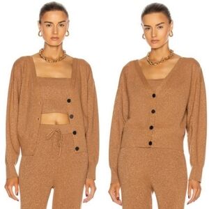 A.L.C. Peters Toffee Rose Gold Metallic Glitter Cardigan M